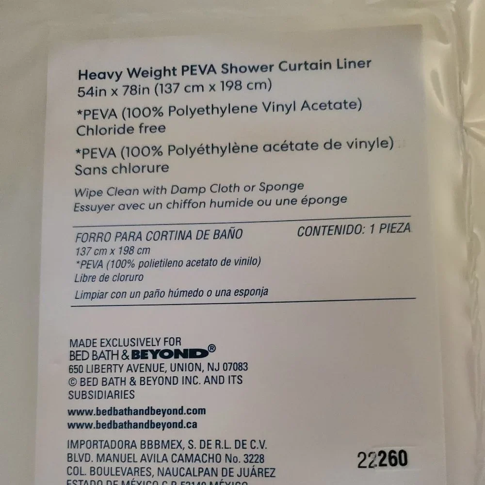 Simply Essential Stall Heavy Weight PEVA Shower Curtain Liner Clear 54